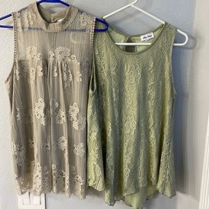 Two Sleeveless lease shirts.